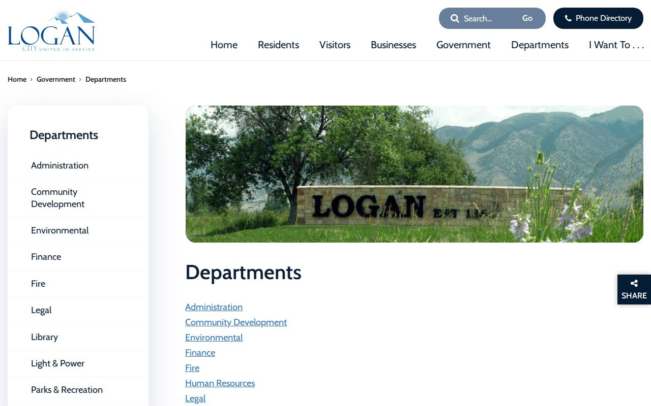 Logan people directories city department listing
